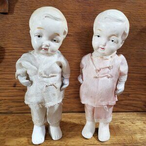 Vintage Frozen Charlotte Doll Pair – Chalkware – Japan
